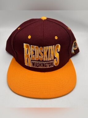 Vintage 90s Drew Pearson NFL Washington Redskins Hat Cap Snapback Block Script